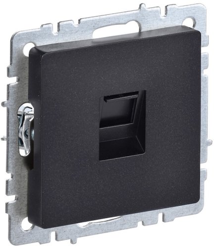 Розетка компьютерная без рамки IEK Brite РК10-БрЧ 1-м. RJ45 5e черный картинка